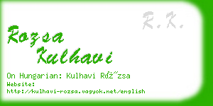 rozsa kulhavi business card